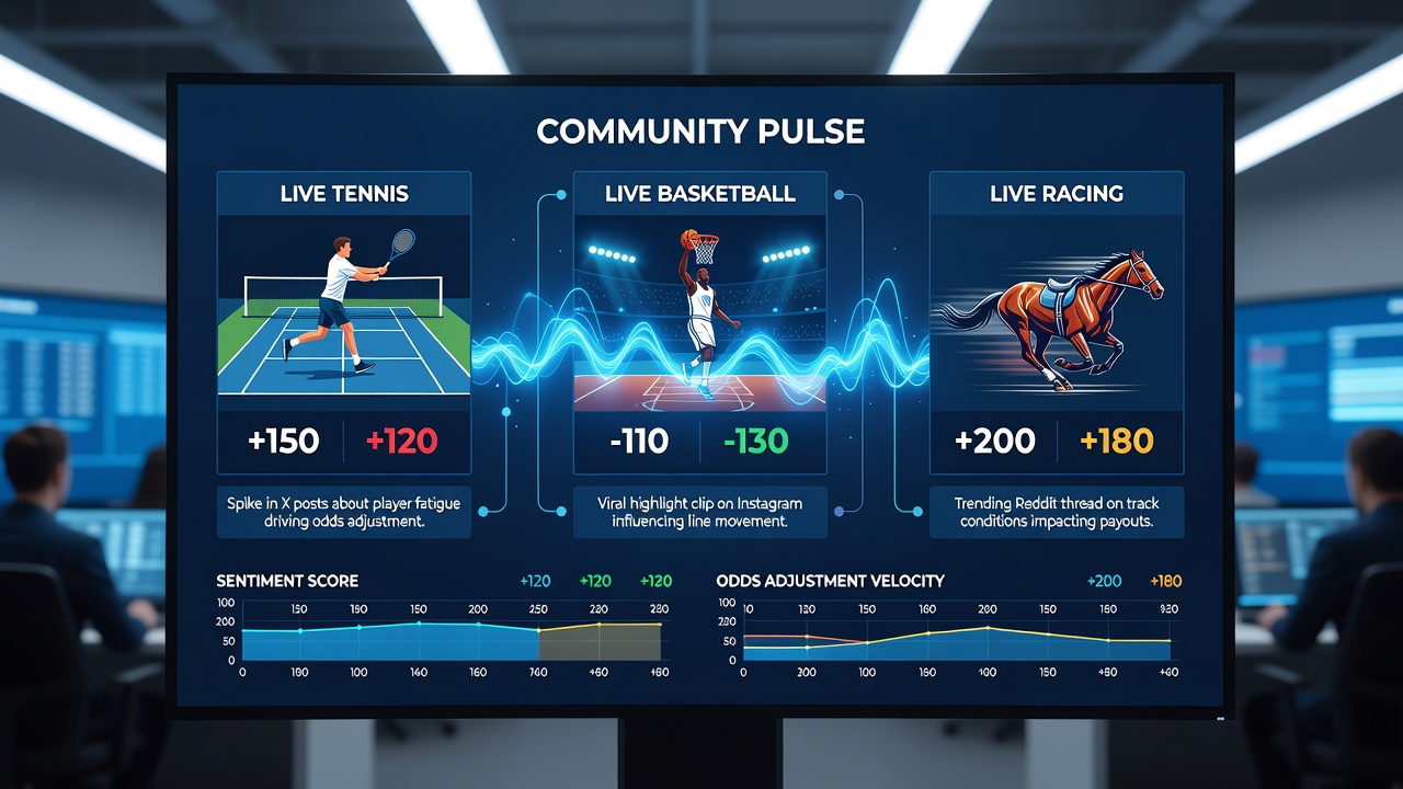 Darstellung von Echtzeit-Datenströmen aus Online-Communities bei Live-Wettquoten für Basketball und Rennsport