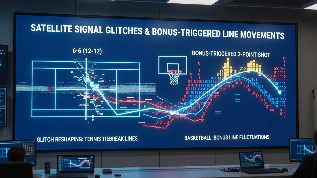 Illustration von Linienbewegungen in Basketball-Quartalen unter Einfluss von Satellitenstörungen