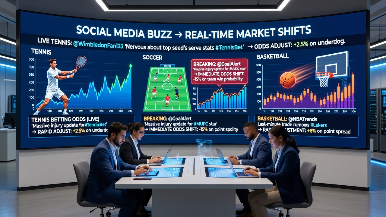 Echtzeit-Quotenänderungen in Basketball und Fußball durch Social-Media-Aktivität