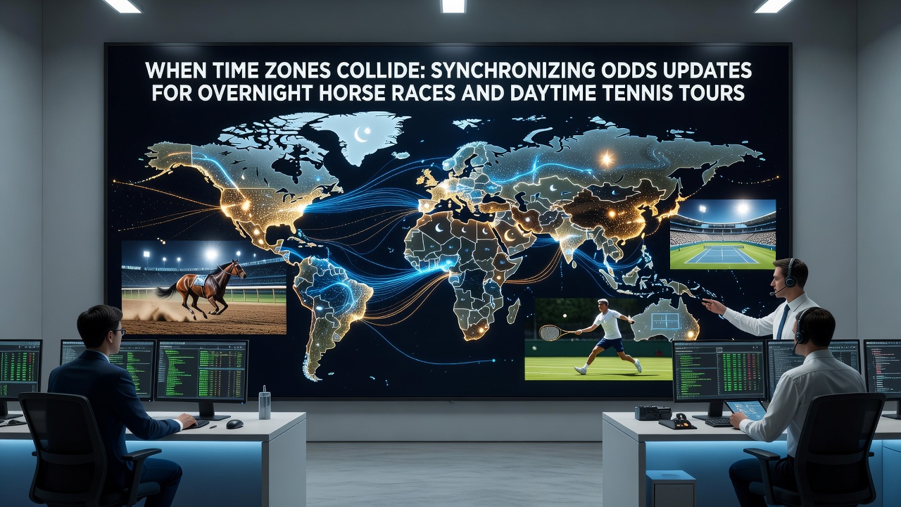 Illustration von synchronisierten Wettquoten über verschiedene Zeitzonen hinweg